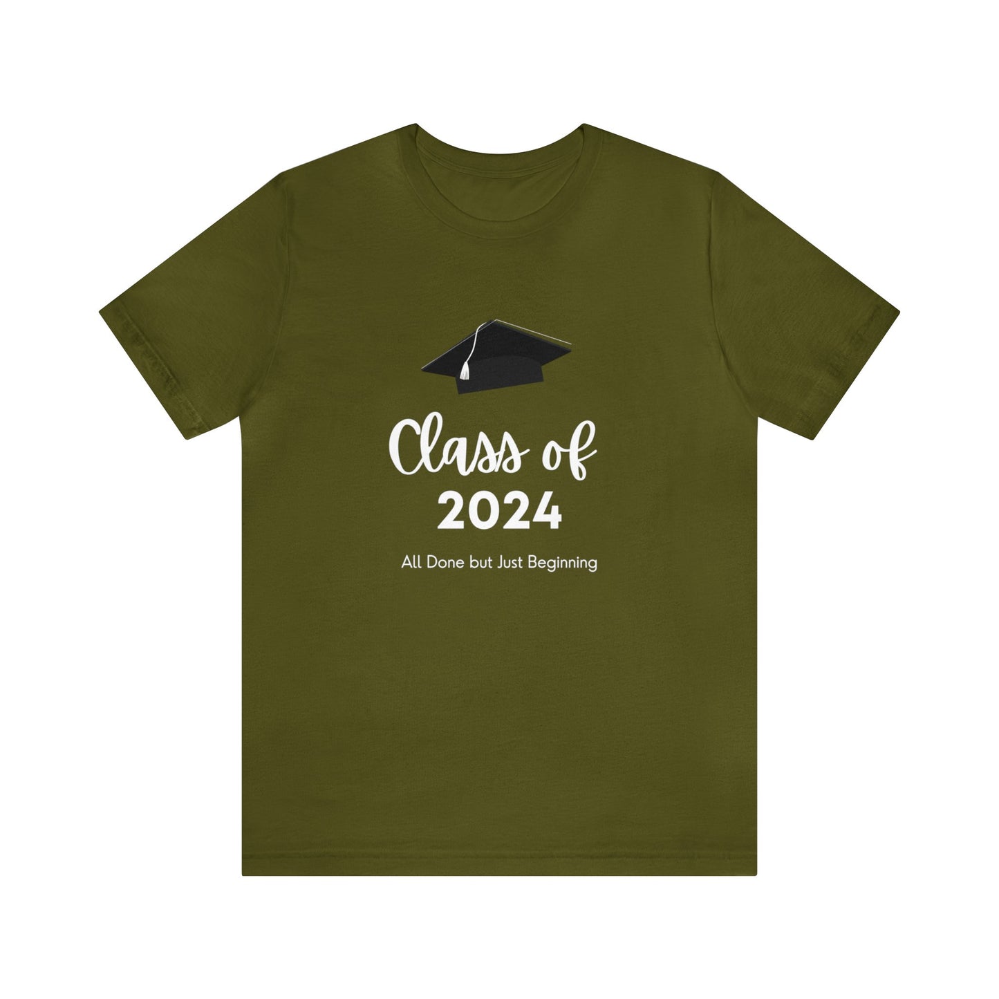 Class of 2024 - Graduation - White Lettering - multi Colors - Unisex Jersey Short Sleeve Tee