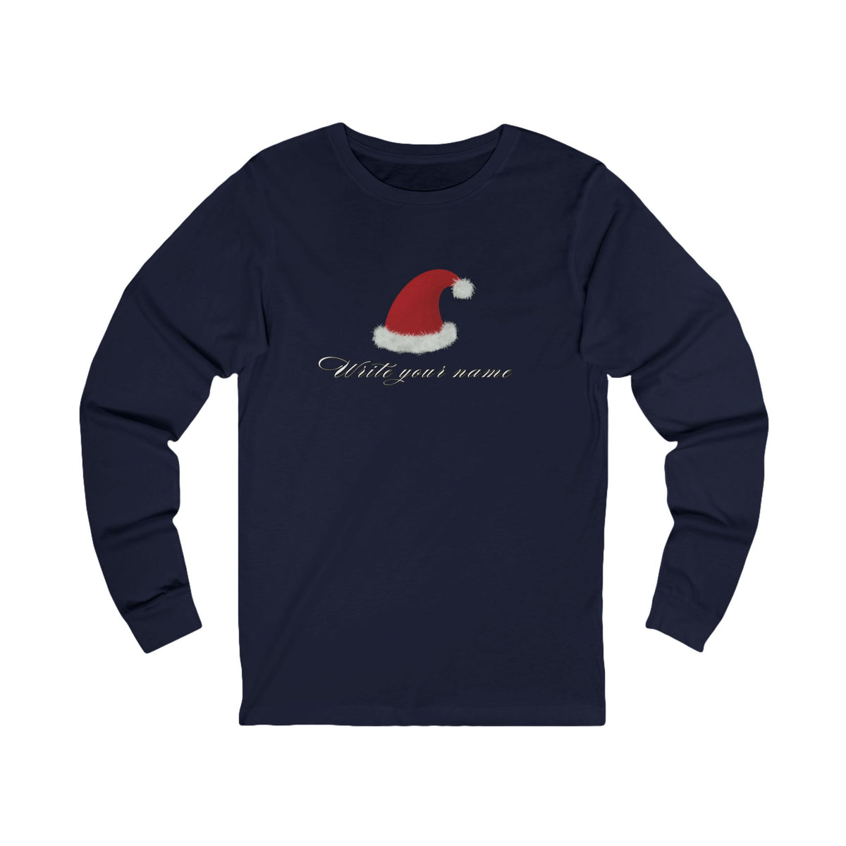 Santa Hat Long Sleeve Tee — 'Santa, good mama' Holiday Shirt