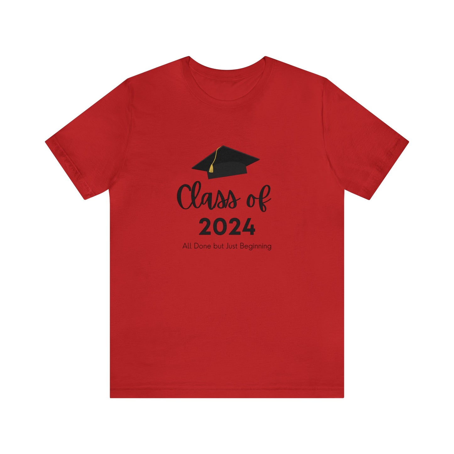 Class of 2024 - Graduation - Black Lettering - multi colors - Unisex Jersey Short Sleeve Tee