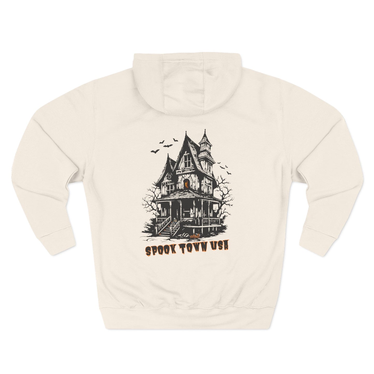 Spook Town USA Halloween Hoodie, Skeleton Back Print Sweatshirt, Spooky Season Graphic Hoodie, Halloween Streetwear