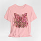 Tee - Breast Cancer Awareness - 'The Fight Is On' Pink Ribbon Butterfly Shirt