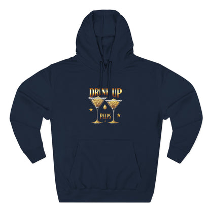 Drink Up Peeps Hoodie — New Years Gold Champagne Sweatshirt