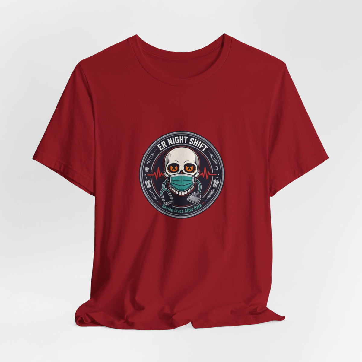 Tee - ER Night Shift Halloween T-Shirt – Saving Lives After Dark Skeleton Medical Crewneck – Emergency Room Healthcare Shirt