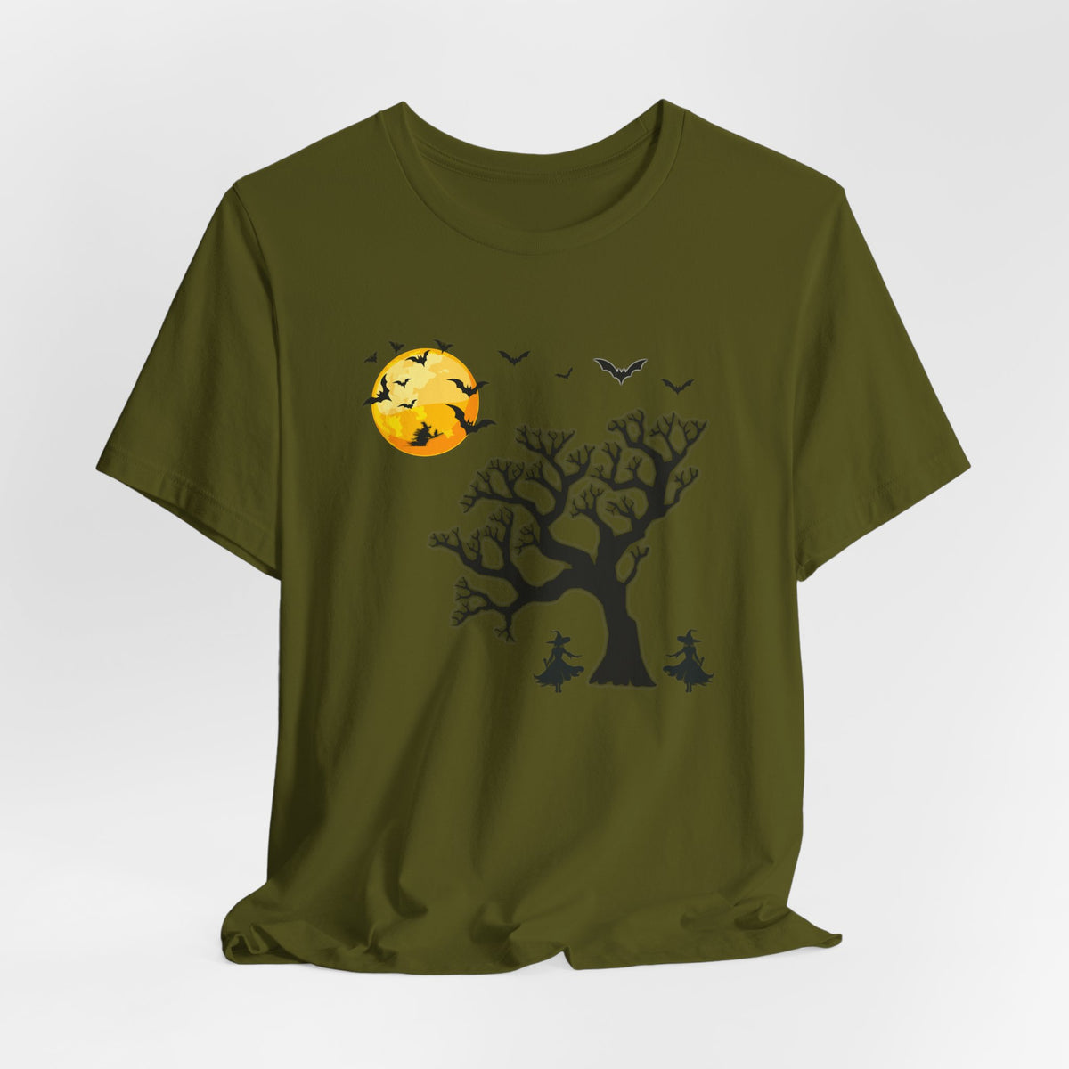 Witch Halloween Shirt, Spooky Tree and Moon Graphic Tee, Witchy Halloween T-Shirt, Dark Fall Spooky Season Tee
