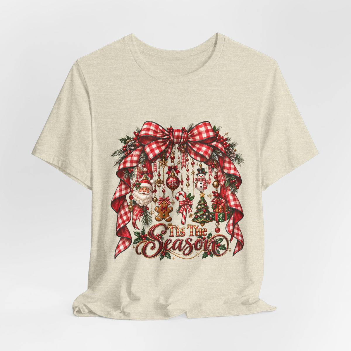 Tis The Season Christmas Bow & Ornament Tee