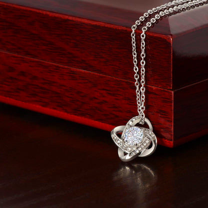 "Bound by Love: Elegant Love Knot Necklace"